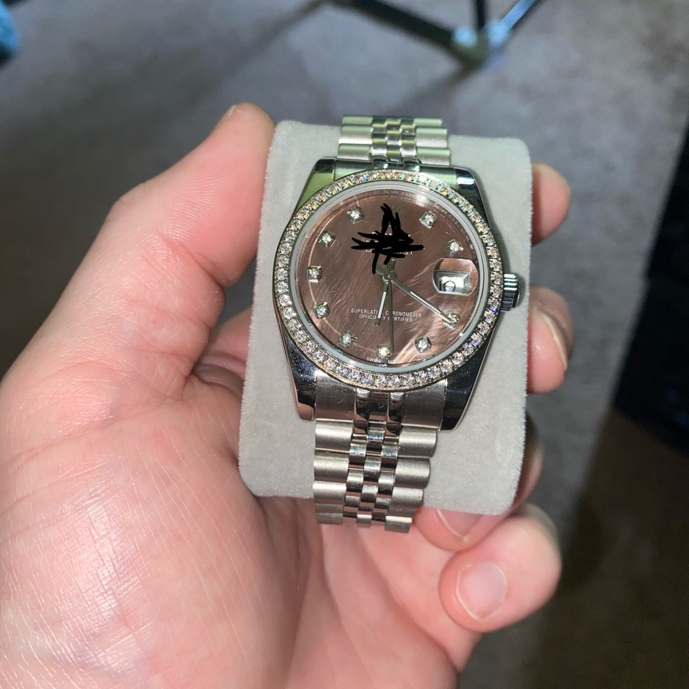 Luxury Watch with Diamond Accents